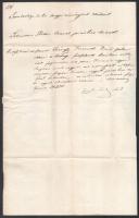 1858 Zarka Sándor törvényszéki elnök által aláírt levél