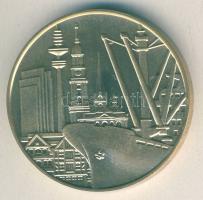 NSZK DN "Hamburg-látkép hajóval" aranyozott ffém emlékérem T:BU