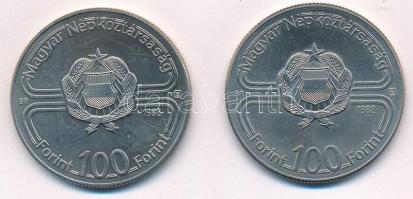 1982. 100Ft Cu-Ni "Labdarúgó világbajnokság 1982" (2x) T:BU Adamo EM68