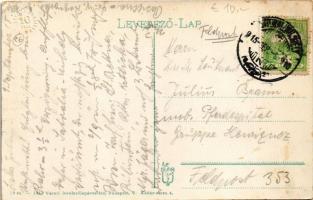 1915 Sátoraljaújhely, Korona utca, városház. Vasúti levelezőlapárusítás 19. 1915 (EK)