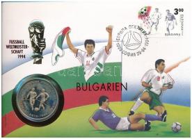 Sao Tomé és Principe 1994. 1000D Cu-Ni "Nyári Olimpia Atlanta 1996" érme, "Bulgária" érmés borítékban, bélyeggel, bélyegzéssel, német nyelvű leírással T:1 (eredetileg PP) fo.  Sao Tomé and Principe 1994. 1000 Dobras Cu-Ni "Summer Olympics Atlanta 1996" coin in "Bulgaria" envelope with stamp and cancellation, with German language description sheet C:UNC (originally PP) spotted