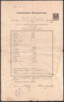 cca 1900 10 db ungvári iskolai bizonyítvány egy személy részére, vegyes állapotban