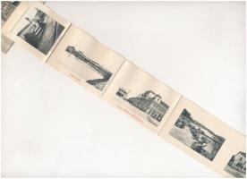 1908 Baja, Szt. István tér, piac. Kollár A. kiadása, leporellolap 10 képpel (felszíni sérülés / surf...