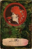 1900 Le Toucher / Art Nouveau lady with bird. A. Sockl Vienne I. No. 876. litho s: Jos. Gaber (b)