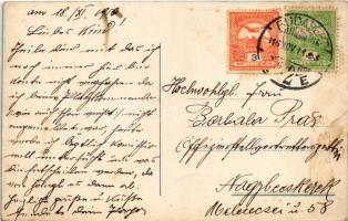 1916 Budapest XI. Gellérthegy a Szent Gellért térről nézve, villamosok