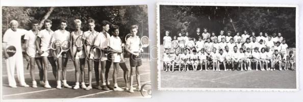 cca 1970 Keszthely MÁV SE tenisz szakosztály. két fotó 15x9 cm