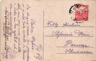 1917 Budapest VII. Baross tér, Központi (Keleti) pályaudvar, villamosok. Vasúti levelezőlapárusítás ...