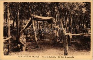 Scouts de France. Camp de lArneche. Un Coin de patrouille / French boy scouts, scout camp