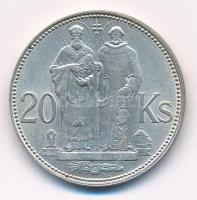 Szlovákia 1941. 20K Ag Cirill és Metód T:1-,2  Slovakia 1941. 20 Korun Ag St. Kyrill and St. Methodius C:AU,XF  Krause KM#7.1