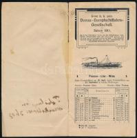 1911 Erste K. K. Priv. Donau-Dampschiffahrts-Gesellschaft Farhpläne - hajómenetrend, 16p
