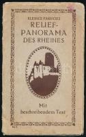 1919 Kleines Farbiges Reliefpanorama des Rheines mit beschreibendem Text