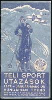 1937 Téli sportutazások (pl. síoktatások), Pesti hírlap Utazási Irodája, utazási prospektus, gyűrődésekkel, kis foltokkal