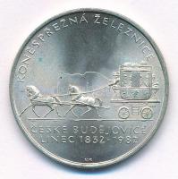 Csehszlovákia 1982. 100K Ag Ceske Budejovice-i Lóvasút T:1-  Czechoslovakia 1982. 100 Korun Ag 150th Anniversary - Ceske Budejovice Horse Drawn Railway C:AU  Krause KM#107