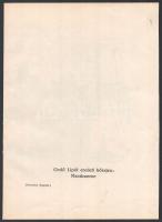 Gedő Lipót (1887-1952): Macskazene. Litográfia, papír, jelzett a nyomaton 16x26 cm