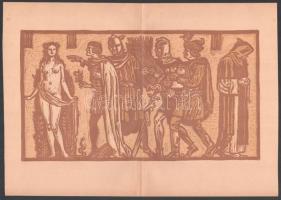 Horváth Jenő (1892 - ) -Termékenység, linómetszet, papír, jelzett a nyomaton 16x26 cm