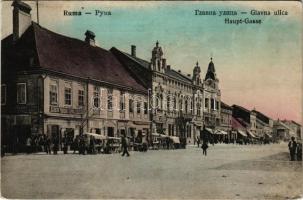 1914 Árpatarló, Ruma; Fő utca, piac, Danilo Udicki üzlete / Glavna ulica / main street, market, shop (Rb)