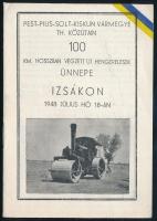 1948 Pest Pilis Solt Kiskun vármegye 100 km hosszan hengerelt út elkészültének izsáki ünnepére kiadott képes füzet. térképpel 8 p