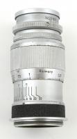 Ernst Leitz Wetzlar Elmar 1:4. f:9 cm objektív Leica kamerához bőr tokkal
