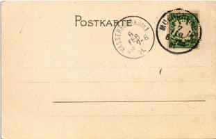 1901 Children sledding, winter sport. Grimme & Hempel Künstler-Postkarten Serie 510. No. 66. lit...