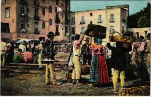 Napoli, Naples; Mercato delle frutta / Italian folklore, Fruit market