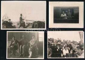 cca 1930 gróf Hadik Mihály és társasága 11 db fotó, részben a gróf saját kezű feliratozásával