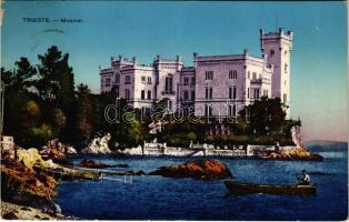 Trieste, Trst; Miramar / castle, boat (EK)