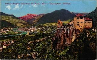 Bolzano, Bozen (Südtirol); Schloss Knebach Haselburg mit Bozen-Gries u. Sarnerscharte / castle. Wilhelm Stempfle