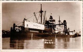 Braila, Portul / SS SUCEAVA Romanian cargo steamship in the port. Foto Francez Gheorghiu photo (fl)