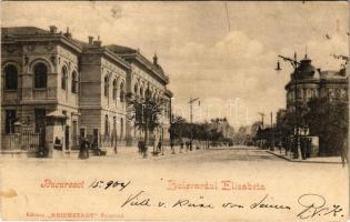 1904 Bucharest, Bukarest, Bucuresti, Bucuresci; Bulevardul Elisabeta / street view, high school. Editura Reichstadt (Rb)