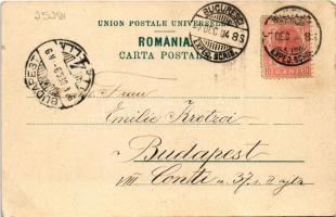 1904 Bucharest, Bukarest, Bucuresti, Bucuresci; Bulevardul Elisabeta Doamna / street view, tram rail...