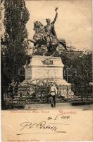 1904 Bucharest, Bukarest, Bucuresti, Bucuresci; Monumentul lui Mihai Bravul / monument, soldier boy. Römmler & Jonas (fl)