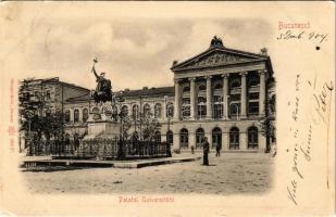 1904 Bucharest, Bukarest, Bucuresti, Bucuresci; Palatul Universitatii / University Palace, monument. Stengel & Co. (fl)