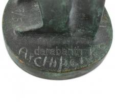 Alexander Archipenko (1887 - 1964): Fésülködő nő. Patinázott bronz. Jelzett: 7/5 Archipenko 1915. (U...