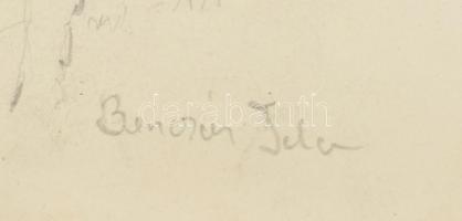 Dolányi Benczúr Ida (1876 - 1970): Kutya tanulmány. Ceruza, papír. 29x21cm. Üvegezett fa keretben