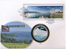 Svájc 2016. Bodensee kétoldalas Cu-Ni multicolor emlékérem, felbélyegzett borítékban, elsőnapi bélyegzéssel T:PP Switzerland 2016. Bodensee two-sided Cu-Ni multicolor medallion in envelope with stamp and first day cancellation C:PP