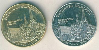 NSZK 1990. "Göppingeni fesztivál-Oberhofenkirche" ffém + aranyozott változat T:BU