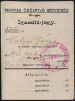 1938 Magyar Ökölvívó Szövetség fényképes igazoló jegye
