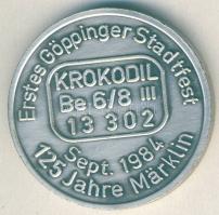 NSZK 1984. "Első göppingeni fesztivál-látkép vasúttal" ffém emlékérem T:1
