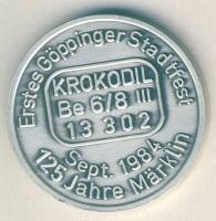 NSZK 1984. "Első göppingeni fesztivál-látkép vasúttal" ffém emlékérem T:1