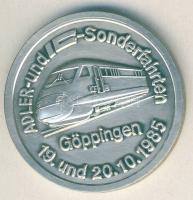 NSZK 1985. "150 éves a Német Vasút-Göppingen" ffém emlékérem T:1