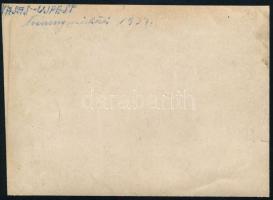 1937 Vasas-Újpest labdarúgó tréningmérkőzésen történt sportsérülés, hátoldalon feliratozott fotó, fe...