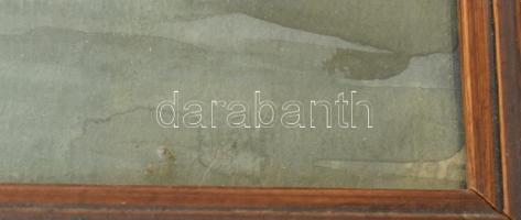 Berkes Ilona (1910 - 1966): Balaton 1953. Akvarell, papír. Jelzett. 23,5x33cm. Üvegezett, sérült, fa...