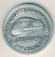 NSZK 1985. "150 éves a Német Vasút-Göppingen" ffém emlékérem T:1