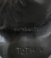 Tóth Valéria (1943- ): Merengő. Jelzett, mázas kerámia m: 26 cm