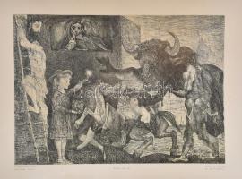 cca 1980/81 2 db Picasso nyomat: El loco és La Minotauromaquia. SPADEM Paris kiadása, lap széle kissé sérült, 65x27 és 40x56 cm