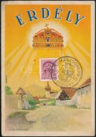 1940 Erdély irredenta képeslap Szilágysomlyó visszatért alkalmi bélyegzéssel