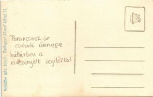 Parancsnok úr családi ünnepe, háttérben a kivezényelt segítőkkel / Hungarian military, commander...