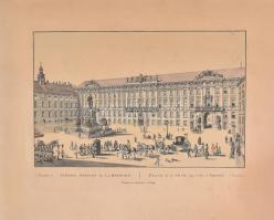 Innere Ansicht der k.k. Hofburg (Bécs). Metszet (későbbi lehúzás, 1900 körül?), papír, lap kissé foltos. 33,5x44,5 cm