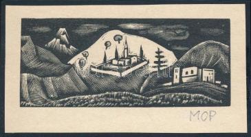 Molnár C. Pál (1894-1981): Illusztráció, fametszet, papír, utólagos jelzéssel, 3,5x8 cm