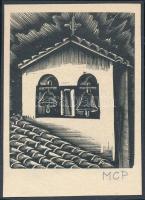 Molnár C. Pál (1894-1981): Harangok Illusztráció, fametszet, papír, utólagos jelzéssel, 7x6 cm
